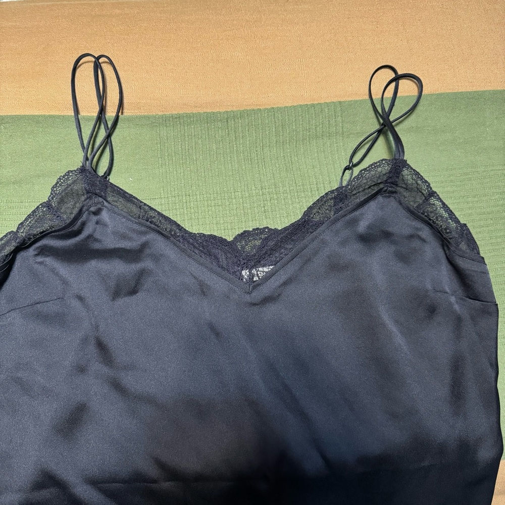 Abercrombie Satin Lace Trim Cami Tank Top